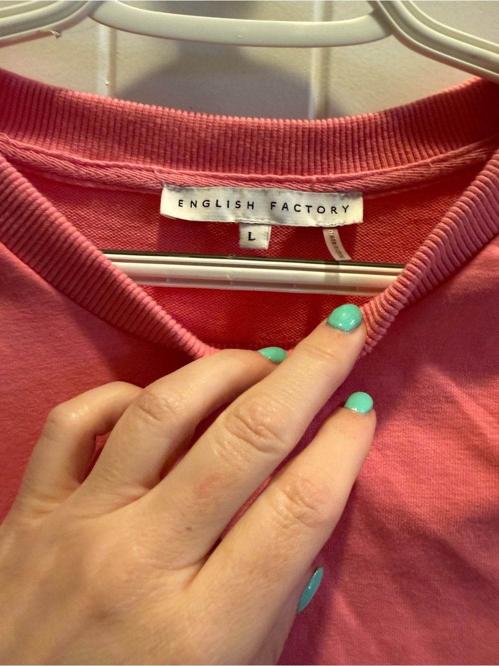 English Factory Pink Puff-Sleeve Drop-Waist Mini Dress - Picture 3 of 4